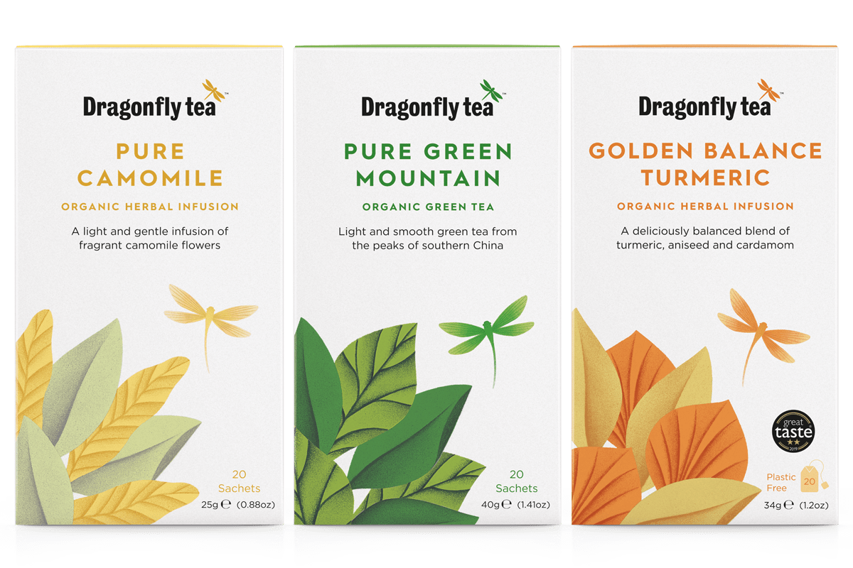 Pure Camomile, Pure Mountain Green and Golden Balance Turmeric Teas For A Hangover